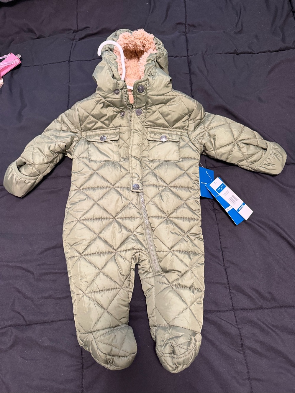 Perry Ellis Boys 3M Quilted Hooded Footie NWT